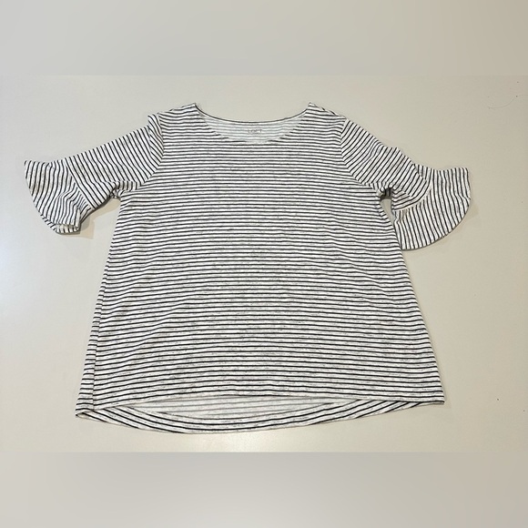 Loft Striped Black and White Women's Top size Large - Picture 1 of 5